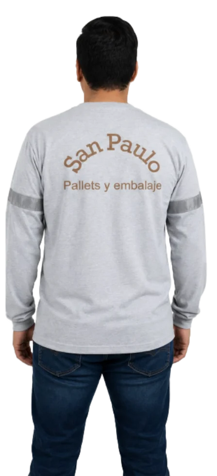 Polo corporativo con cinta reflectiva en los brazos (reverso)
